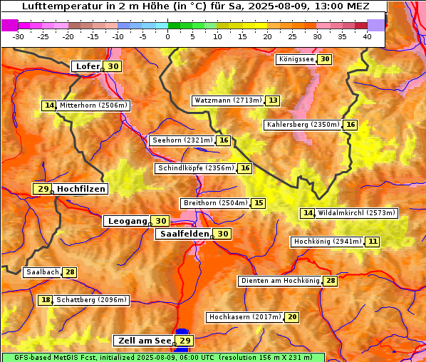 Temperatur, 9. 8. 2025
