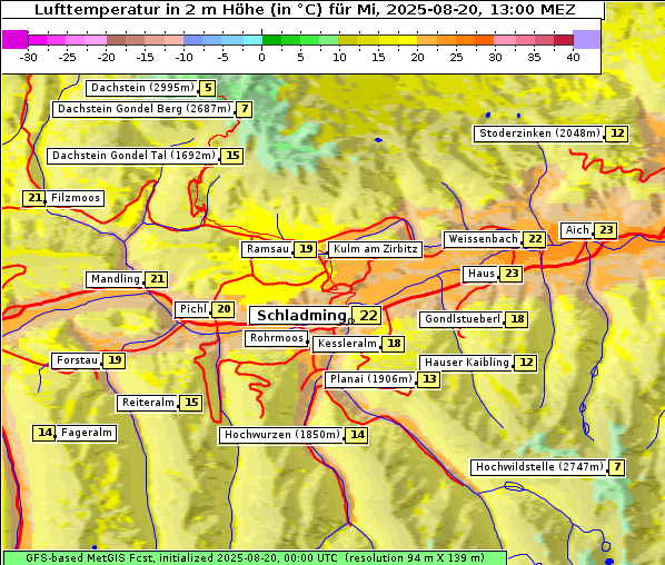 Temperatur, 20. 8. 2025