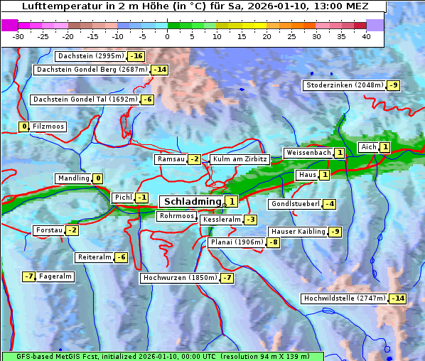 Temperatur, 10. 1. 2026