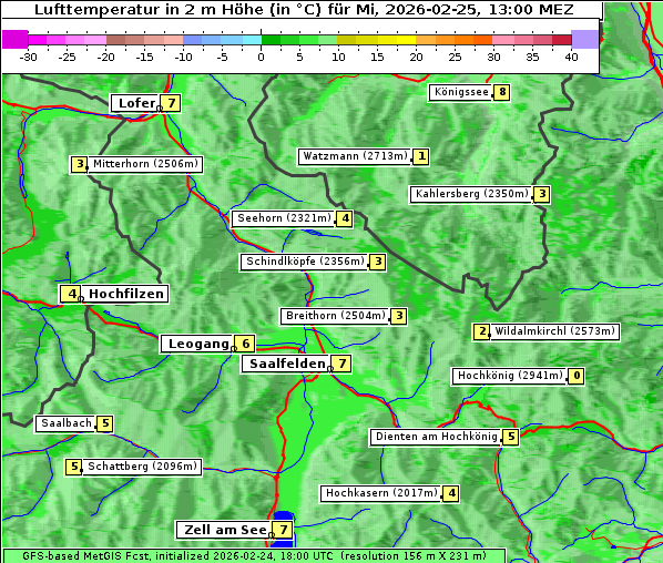 Temperatur, 25. 2. 2026