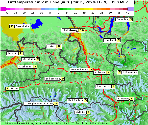 Temperatur, 19. 11. 2024