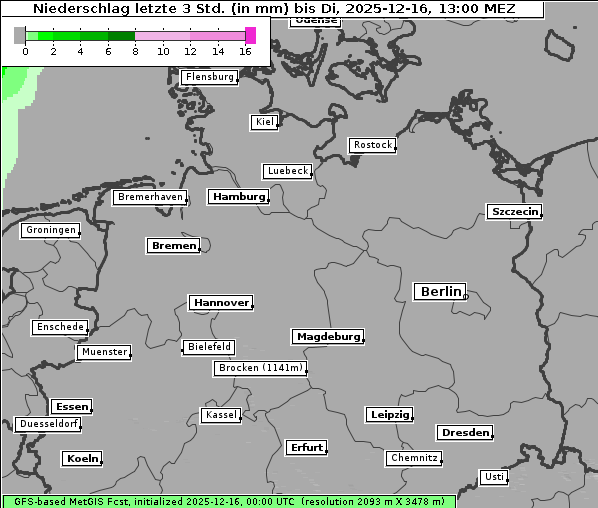 Niederschlag, 16. 12. 2025