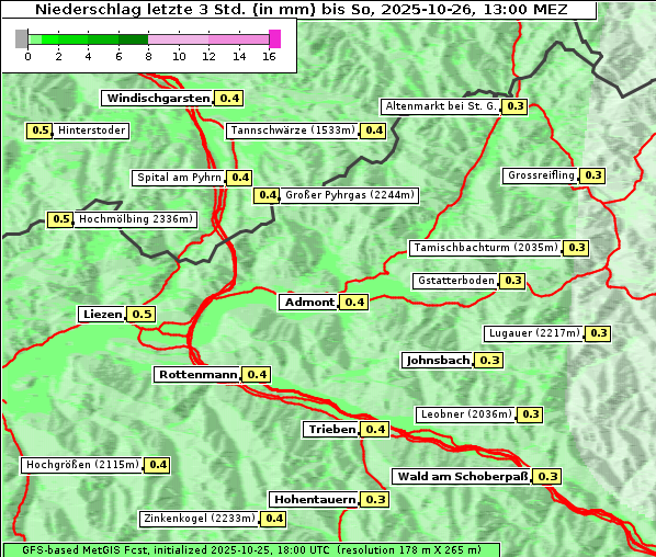 Niederschlag, 26. 10. 2025