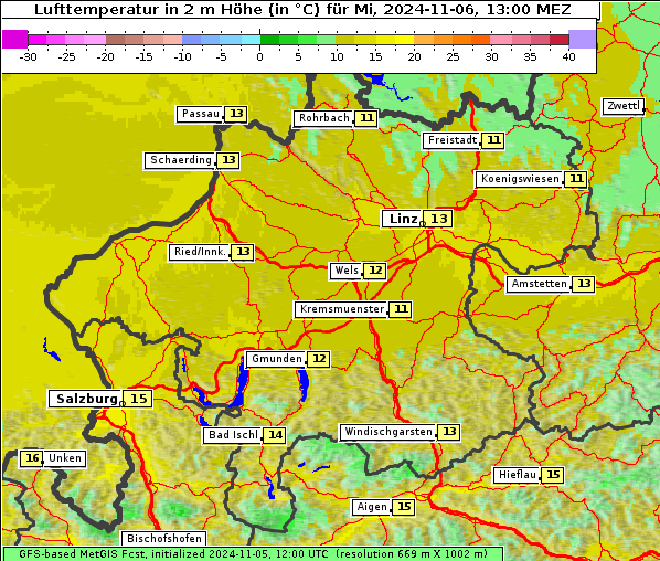 Temperatur, 6. 11. 2024