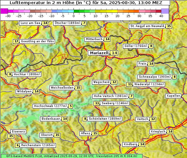 Temperatur, 30. 8. 2025