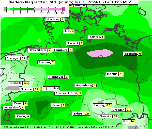 Niederschlag, 19. 11. 2024