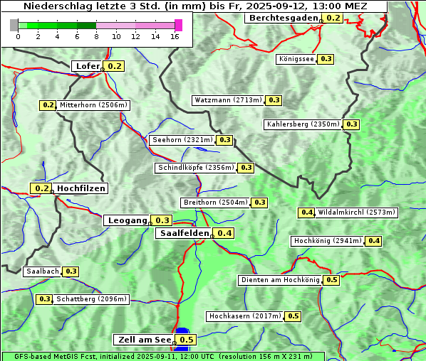 Niederschlag, 12. 9. 2025