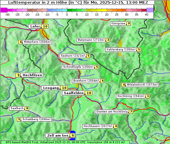 Temperatur, 15. 12. 2025