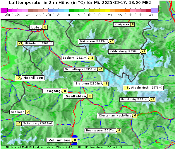 Temperatur, 17. 12. 2025