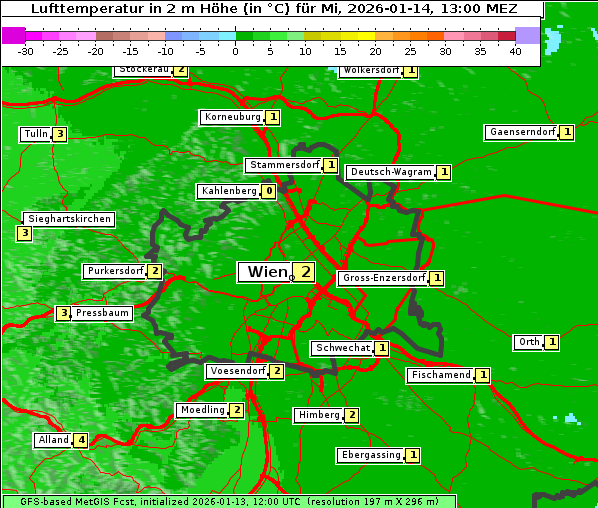 Temperatur, 14. 1. 2026