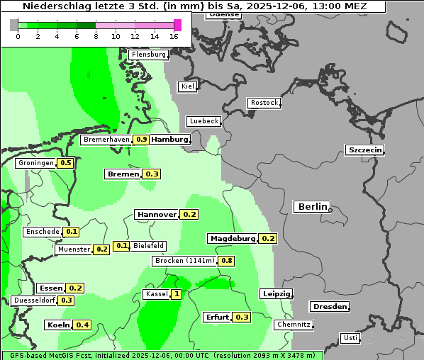 Niederschlag, 6. 12. 2025