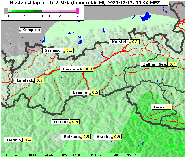 Niederschlag, 17. 12. 2025