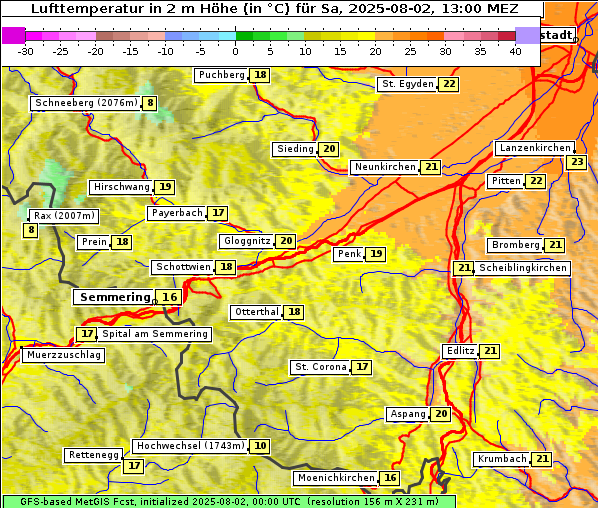 Temperatur, 2. 8. 2025