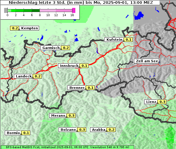 Niederschlag, 1. 9. 2025