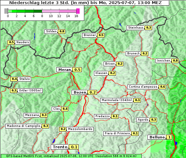 Niederschlag, 7. 7. 2025