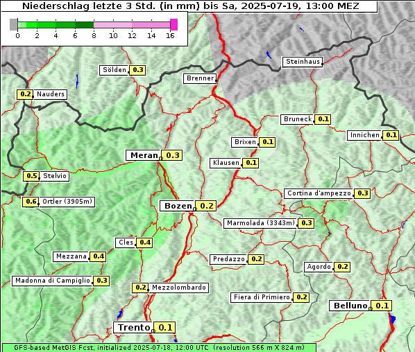Niederschlag, 19. 7. 2025