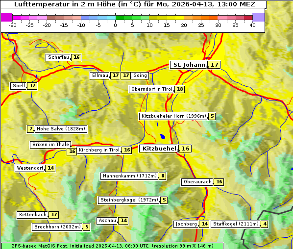 Temperatur, 13. 4. 2026