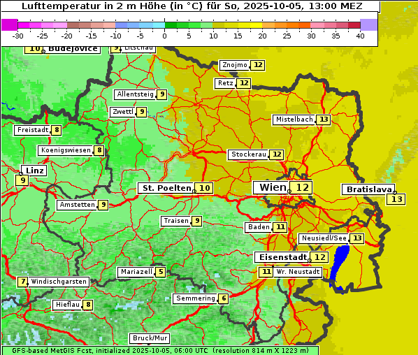 Temperatur, 5. 10. 2025