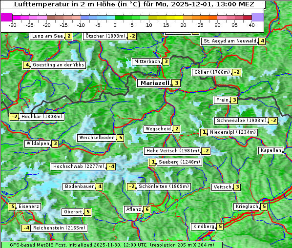 Temperatur, 1. 12. 2025