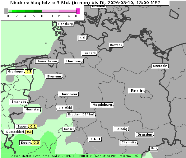 Niederschlag, 10. 3. 2026