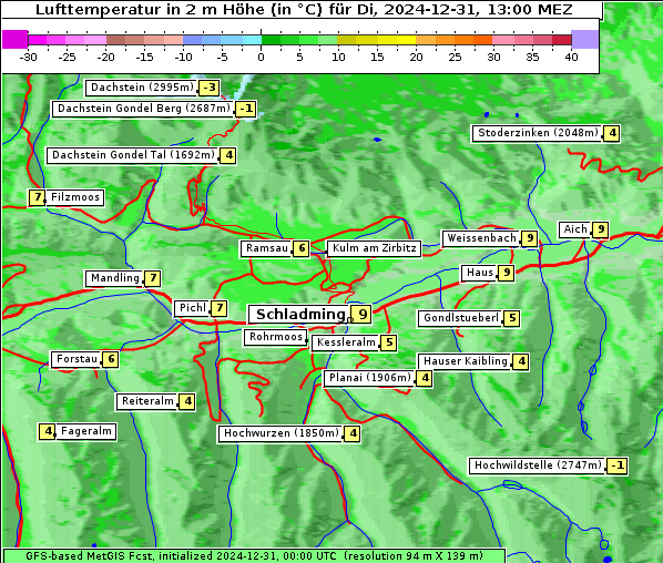 Temperatur, 31. 12. 2024