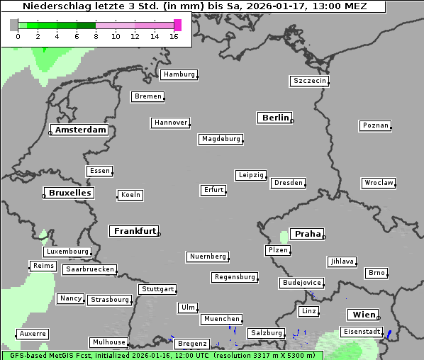 Niederschlag, 17. 1. 2026