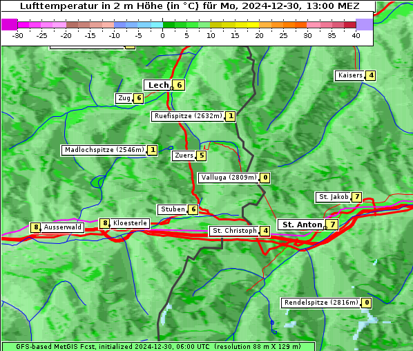 Temperatur, 30. 12. 2024