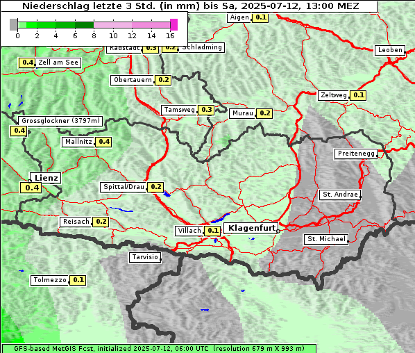 Niederschlag, 12. 7. 2025