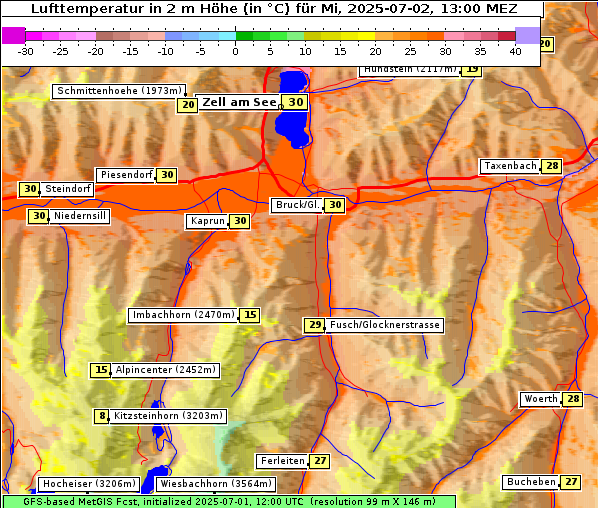 Temperatur, 2. 7. 2025
