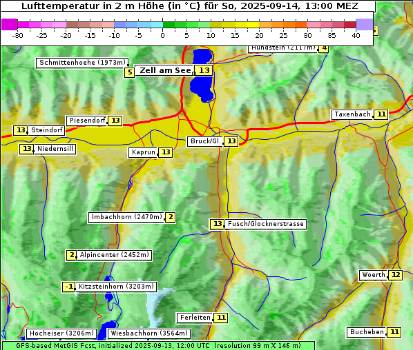 Temperatur, 14. 9. 2025