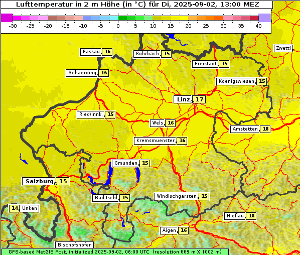 Temperatur, 2. 9. 2025