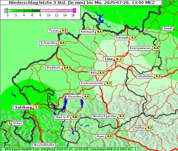 Niederschlag, 28. 7. 2025