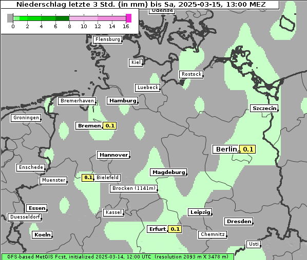 Niederschlag, 15. 3. 2025