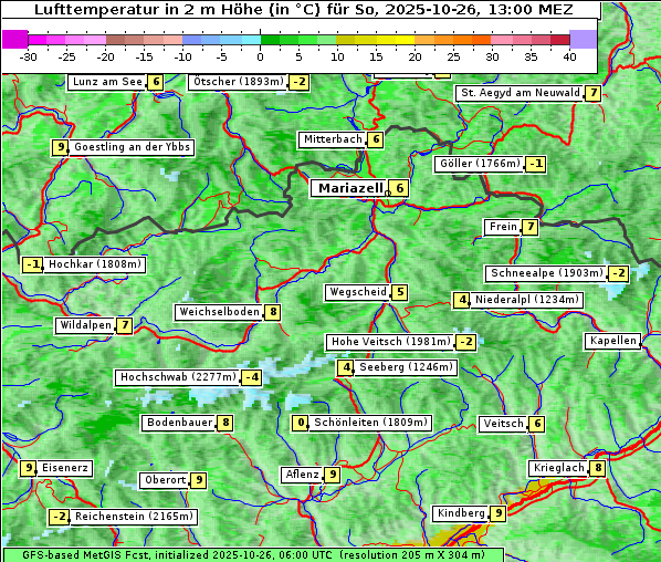 Temperatur, 26. 10. 2025