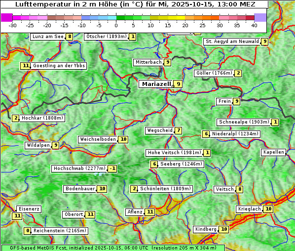 Temperatur, 15. 10. 2025