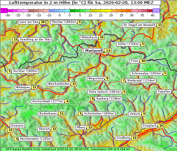 Temperatur, 28. 2. 2026