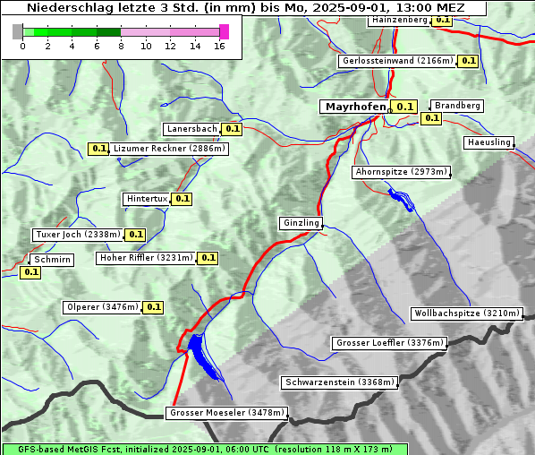 Niederschlag, 1. 9. 2025