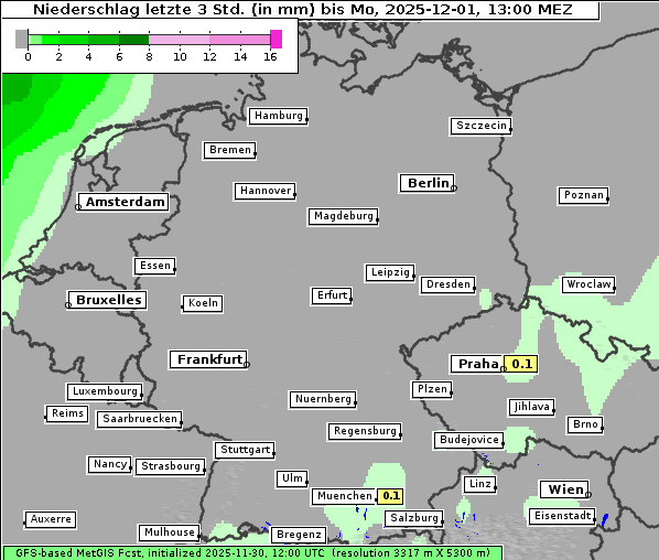 Niederschlag, 1. 12. 2025