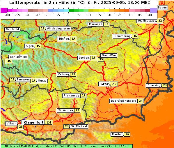 Temperatur, 5. 9. 2025