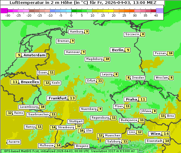 Temperatur, 3. 4. 2026