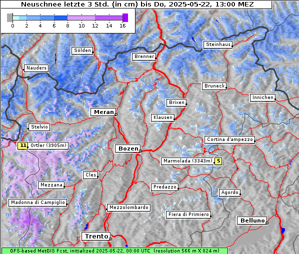 Neuschnee, 22. 5. 2025