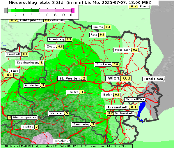 Niederschlag, 7. 7. 2025