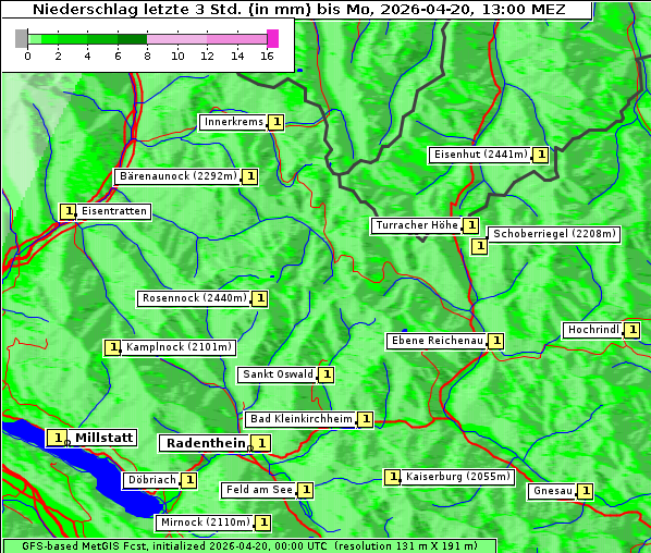 Niederschlag, 20. 4. 2026