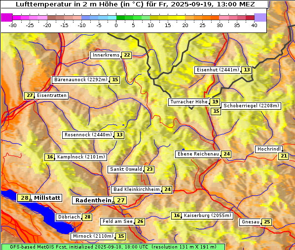 Temperatur, 19. 9. 2025