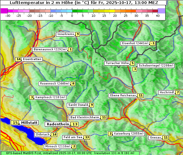 Temperatur, 17. 10. 2025
