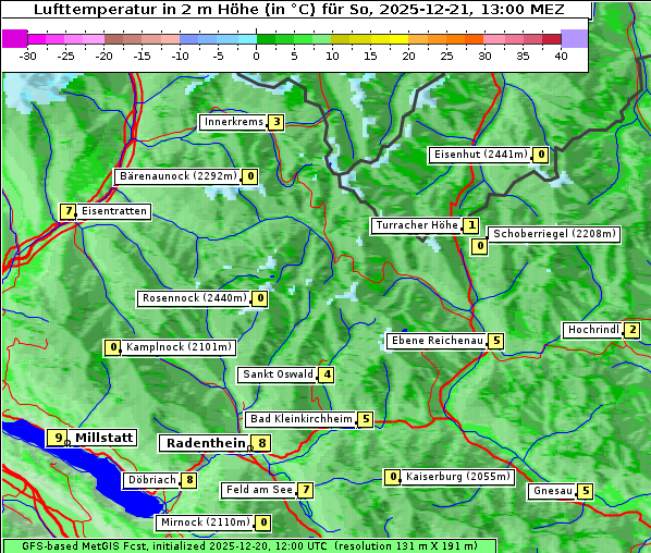 Temperatur, 21. 12. 2025