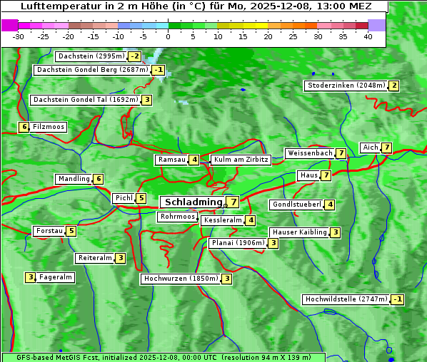 Temperatur, 8. 12. 2025