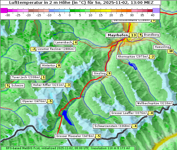 Temperatur, 2. 11. 2025