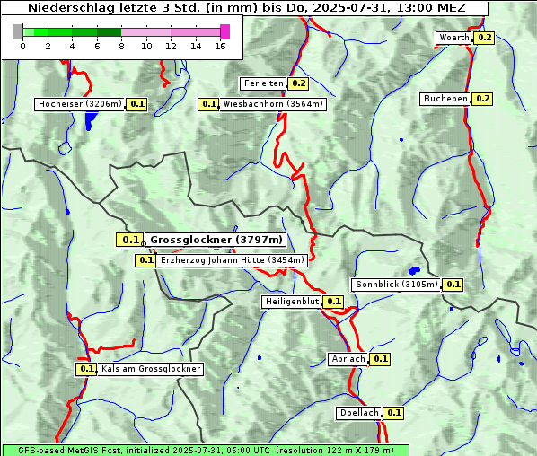 Niederschlag, 31. 7. 2025