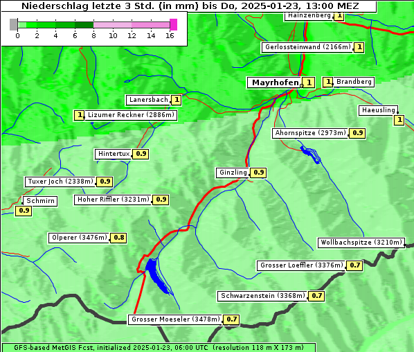 Niederschlag, 23. 1. 2025